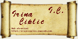 Irina Čiplić vizit kartica